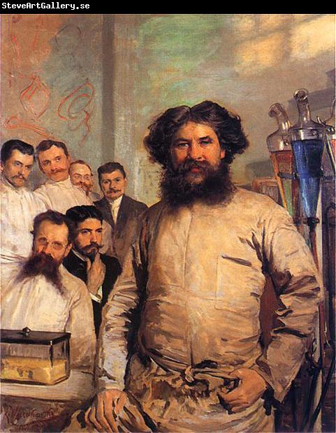 Leon Wyczolkowski Portrait of Ludwik Rydygier with his assistants.